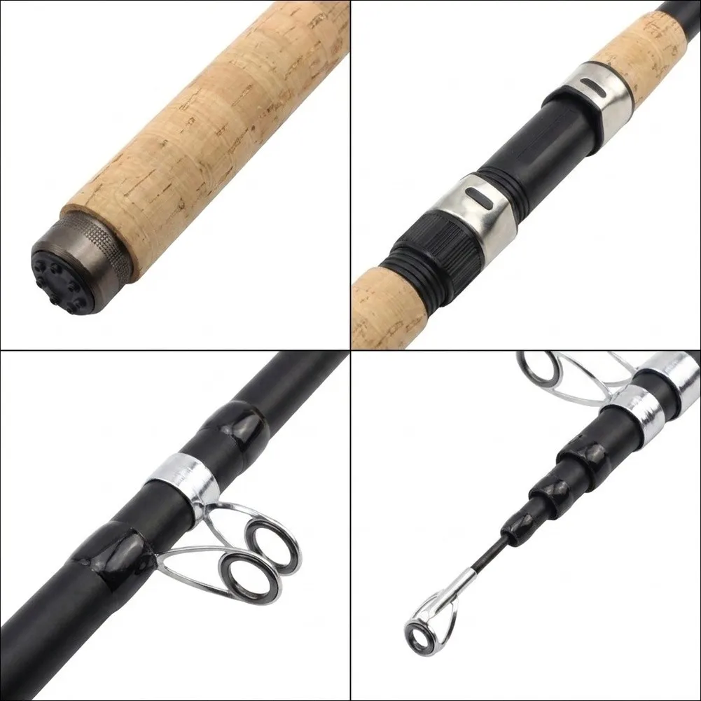 Durablefishingrodforshore Retractable Carp Rod Telescopic Fishing Rod Anti-snag Structure Comfortable Fake Wood Grip