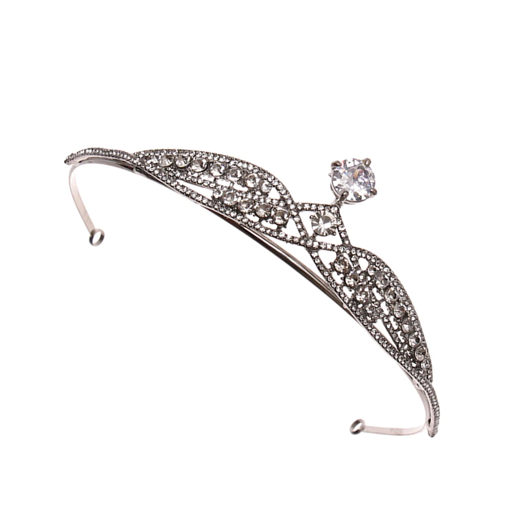 

Rhinestone Crown Headband Bridal Hair Accessories for Women Alloy Bride Elegant Simple Zinc Shiny Dinner Party Headdress