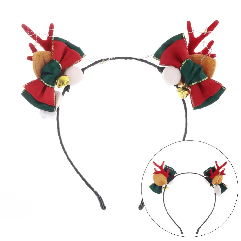 

Christmas Cosplay Accssories XMAS Elk Deer Horn Beast Ear Deer Ear Hair Bracelet Christmas Eve Glowing Headpiece Gift Prop