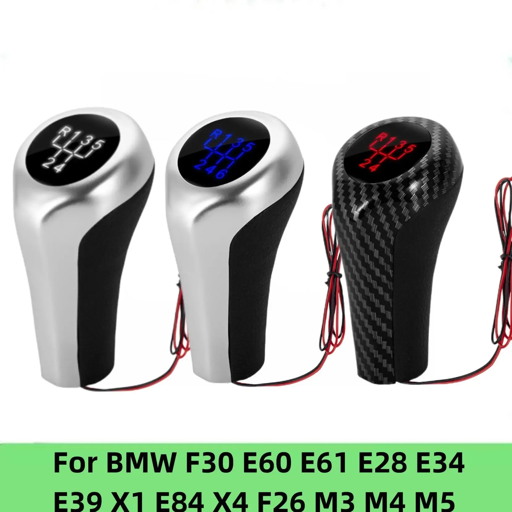 

Car Styling Manual Gear Shift Knob LED Light Shifter Lever Shifter Pen For BMW E39 E60 E61 E46 E82 E87 E90 E91 E92 X1 X3 X5 M5