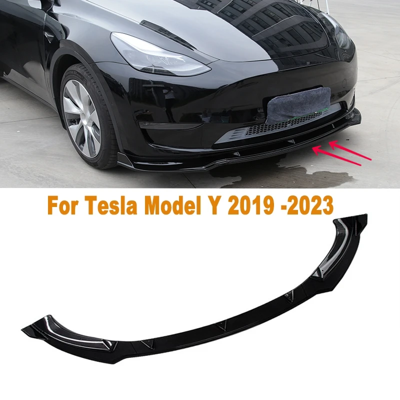 For Tesla Model Y 2019 -2023 Car Front Bumper Lip Splitter Diffuser Body Kit Spoiler Bumper Guard Auto Accessories