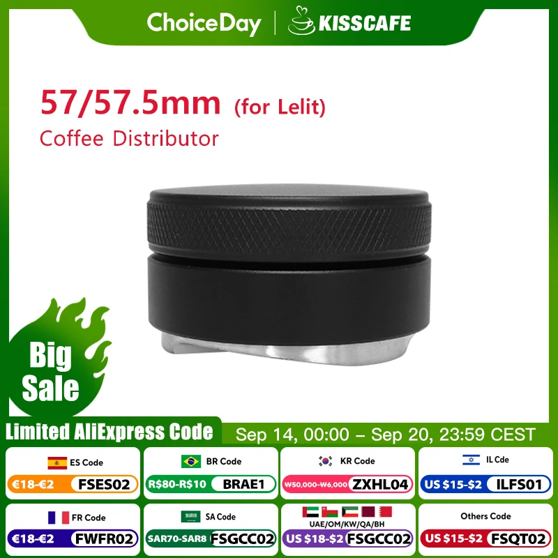 Coffee Distributor 57MM 57.5MM For Lelit Anna Machine Tamper Leveler Tool Adjustable Barista Espresso Parts Corner Accessories