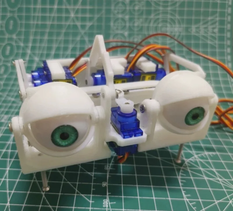 3D Printed SG90 Robotic Eye Kit for Arduino ESP32, PS2 Control Bionic Eye Robot DIY STEM Toy with Open Source Code