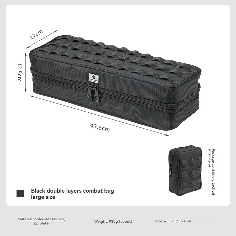 CAMPINGMOON BG-40 Black Durable Water Proof Zipper Survival Canvas Outdoor Portable Camping Storage Bag for Tent Pegs view 6