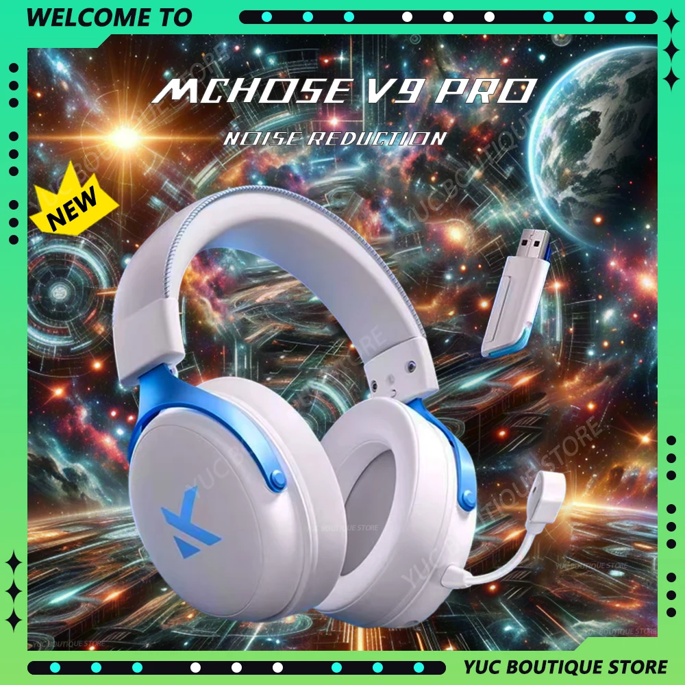 MCHOSE V9 Pro Music Gaming Headphones 3-mode Wireless Noise Reduction Mic Custom Music Office Earphone E-sport Pc Accessories