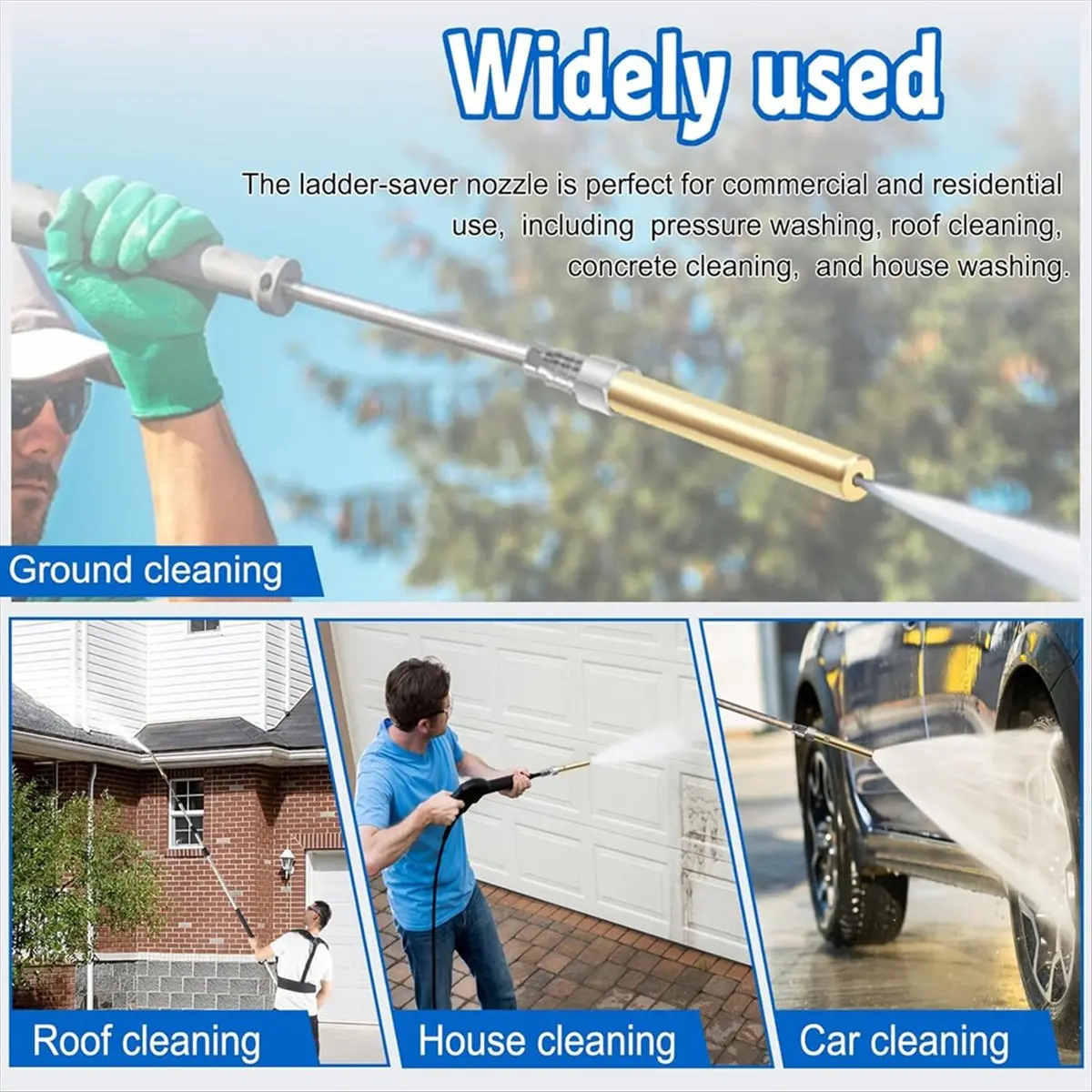 

(BABQ) Насадка для химической обработки под давлением с большим радиусом действия для мойки под давлением от 1000 до 6000 фунтов на кв. дюйм с быстроразъемным соединением 1/4 дюйма