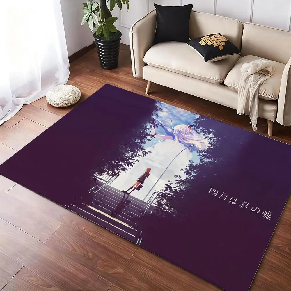 

Your Cartoon Lie in A-Aprils Floor Mat Soft Thickened Non-Slip Door Mat for Living Room Home Decor Flannel Rugs