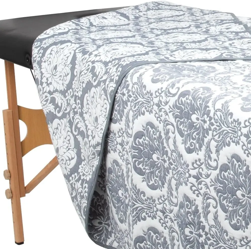 

Дизайнерское одеяло из полихлопка премиум-класса, ультрамягкое хлопковое одеяло для массажных столов, кроватей, диванов, стеганый узор античного серого цвета,