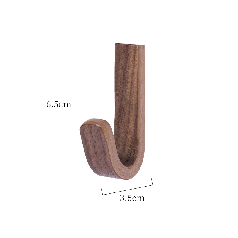 Self-adhesive Solid Wooden Wall Hook for Hanging Key Coat Towel Clothes Towel Bag Hanger Door Hook Coat Rack Entryway Key Holder - view 6