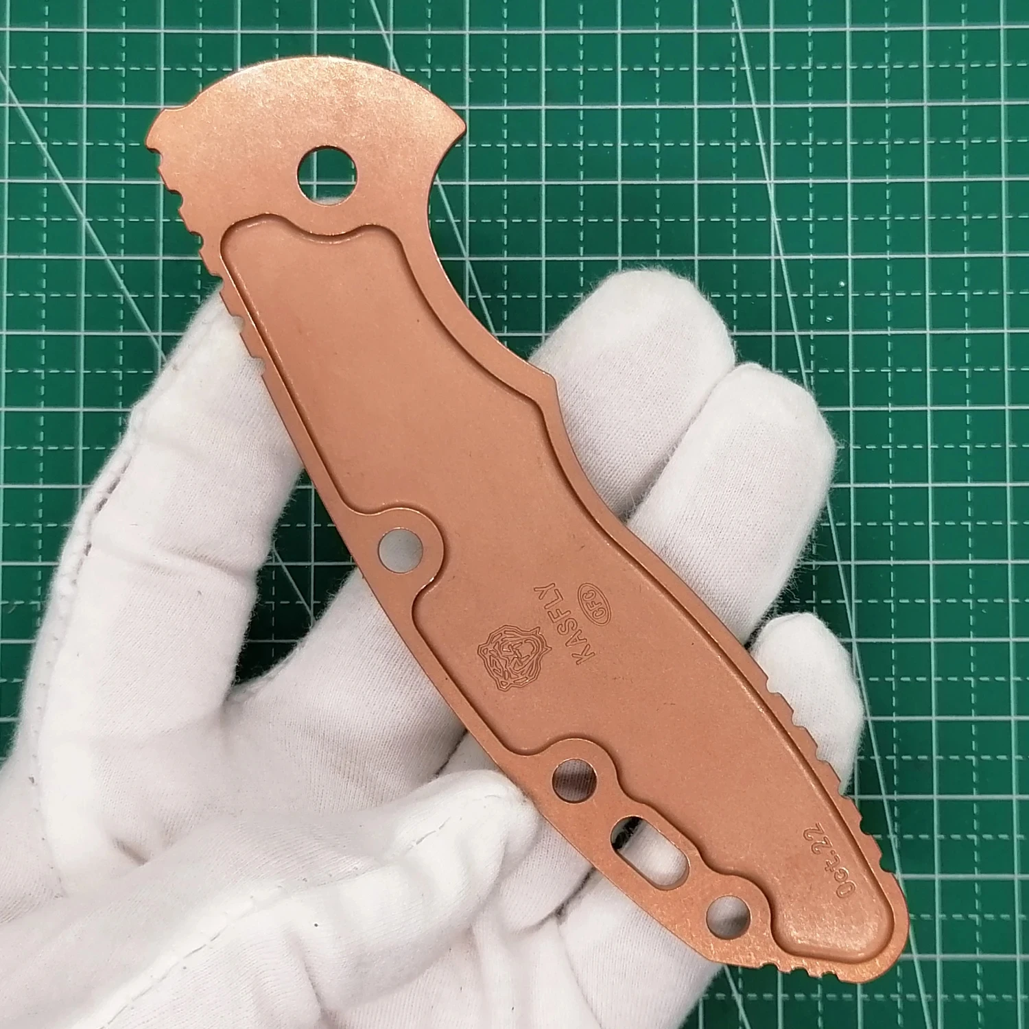 1 Pc Purple Copper Patch for Rick Hinderer Knives XM18 3.5 Ripple Pattern Weightless
