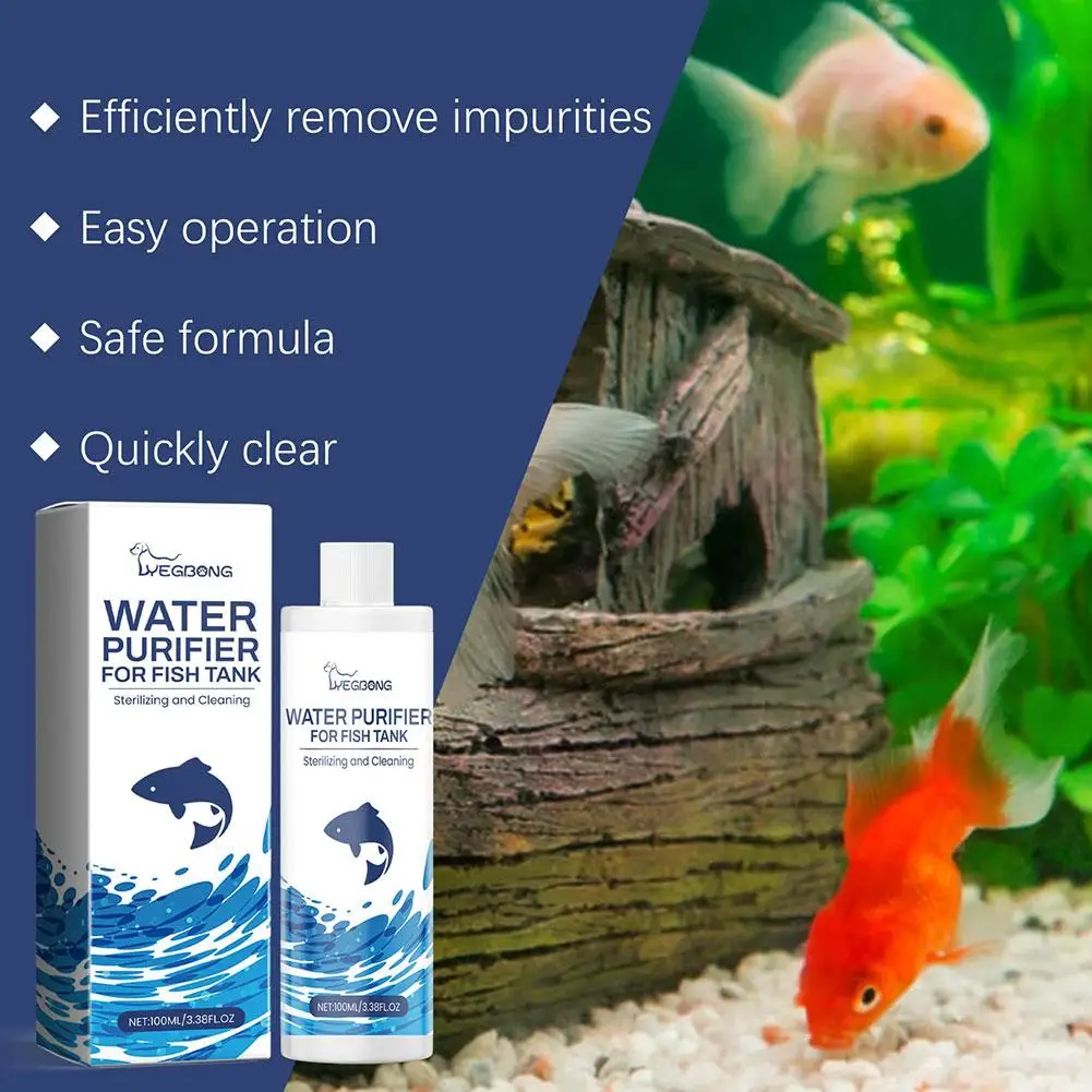 100ml Water Clarifier For Fish Safe Liquid Cleaner Long Lasting Effective Water Conditioner For Clear Fish Aquari V9m5