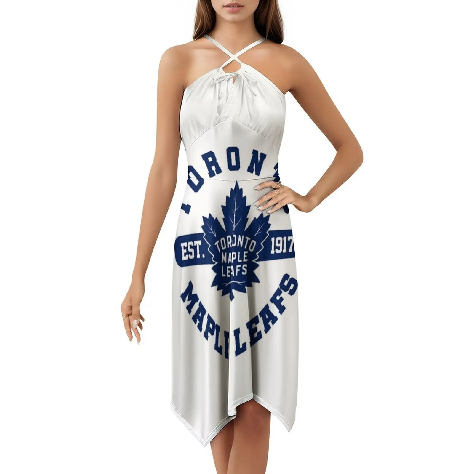 الهوكي - فستان حفلات الشارع الشهير للسيدات، ملابس نادي مطبوعة عصرية للنساء، فستان أوراق الهوكي أوستون ماثيوز كندا