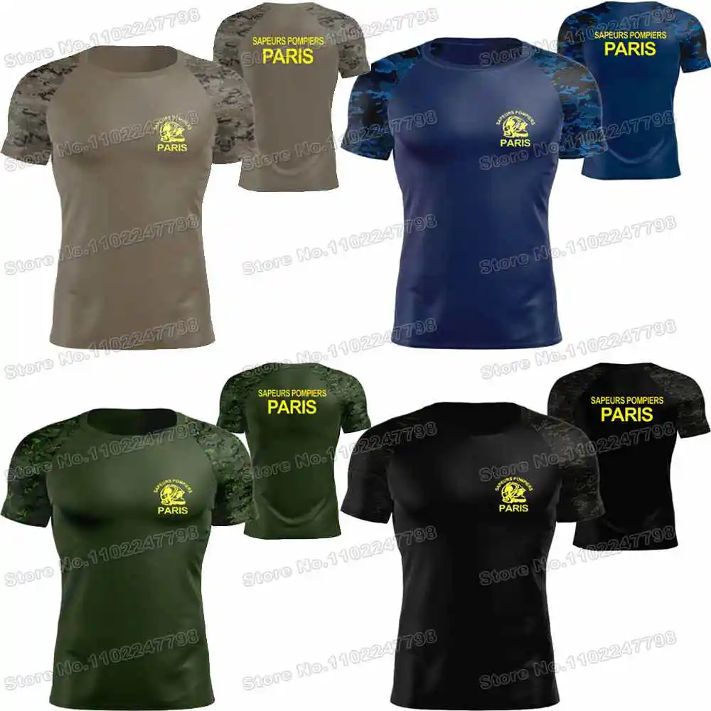 France Firefighters Paris T Shirt French Fire Brigade Outdoor technical Shirts fitness Clothing Training Tops MTB Jersey Running