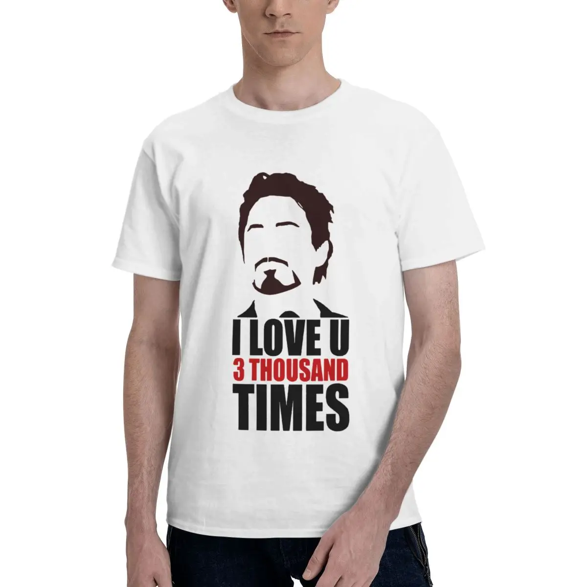 

Printed I Love You 3000 Times T Shirt For Unisex Iron Man 100% Cotton Tee Shirt Short Sleeve