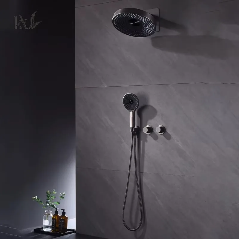 

Modern Brass Dual Function Wall Mounted Handheld Rain Shower Set