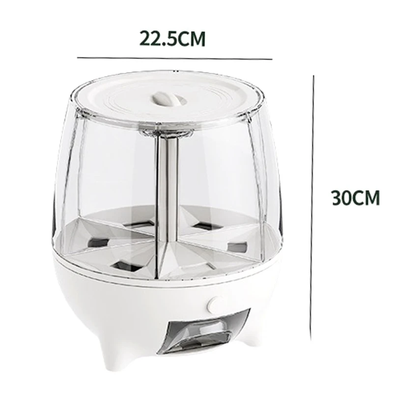 ABWR-360 Roterende Voedseldispenser Metingen Emmer Granendispenser Voor Keuken Vochtbestendige Verzegelde Granendispenser