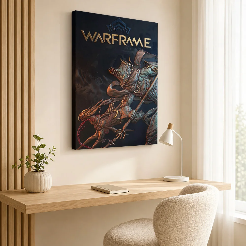 Warframe Styanax Video Game Canvas Painting Poster Custom Gaming Anime Canvas Wall Art for Game Room Decor Gift for Collectors