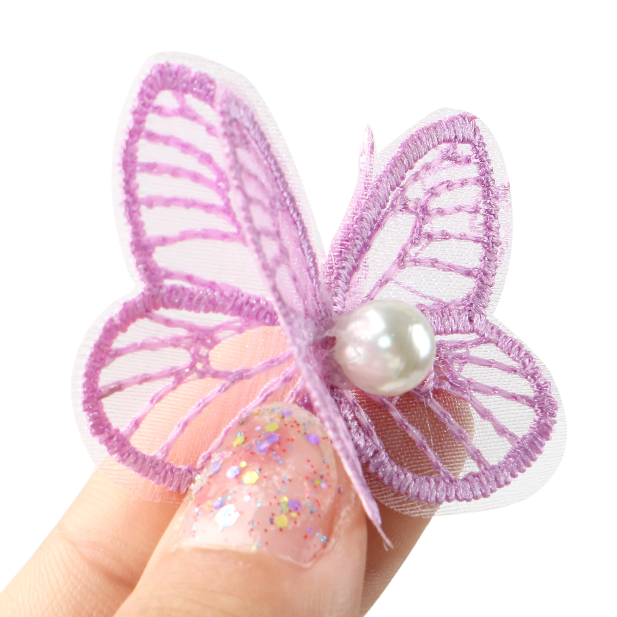 5 Pcs/lot Multi-Color Lace Butterfly Cloth Embroidery Patch For Sew On Clothing Bag DIY Hair Accessories,5Yc22498