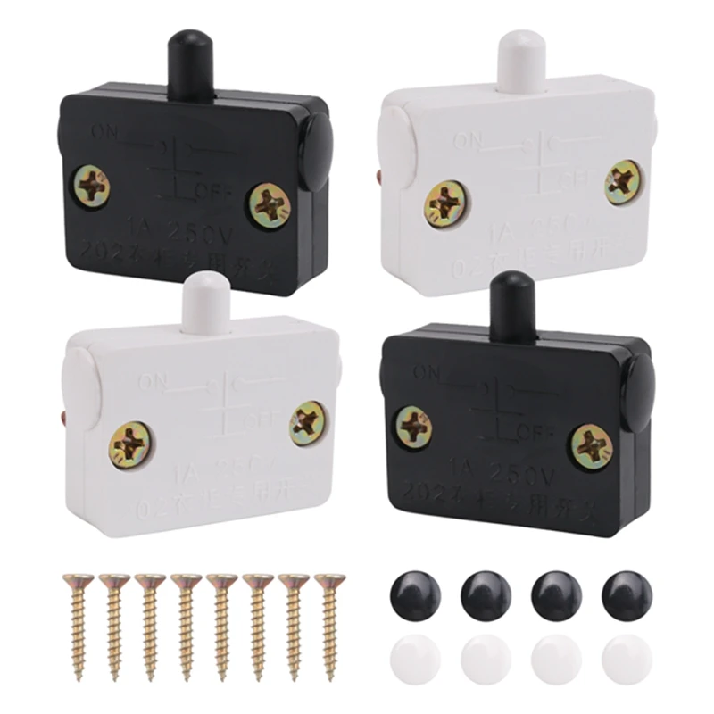 4 Pcs Cabinet Door Switch Cabinet Lamp Switch Drawers Open on Close Door for 12V 24V 110V