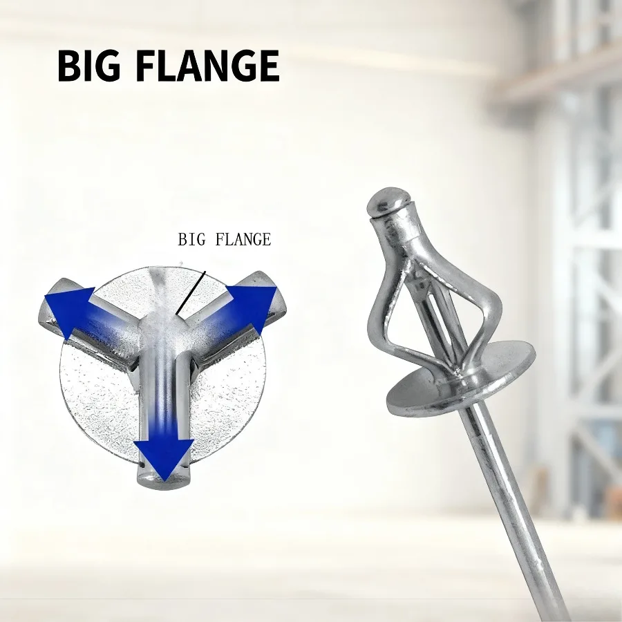 Silver Aluminium Large Flange Trifold Blind Rivets Pop Blind Rivet Aluminium Structural Bulb Rivets Car Interior Air Conditioner