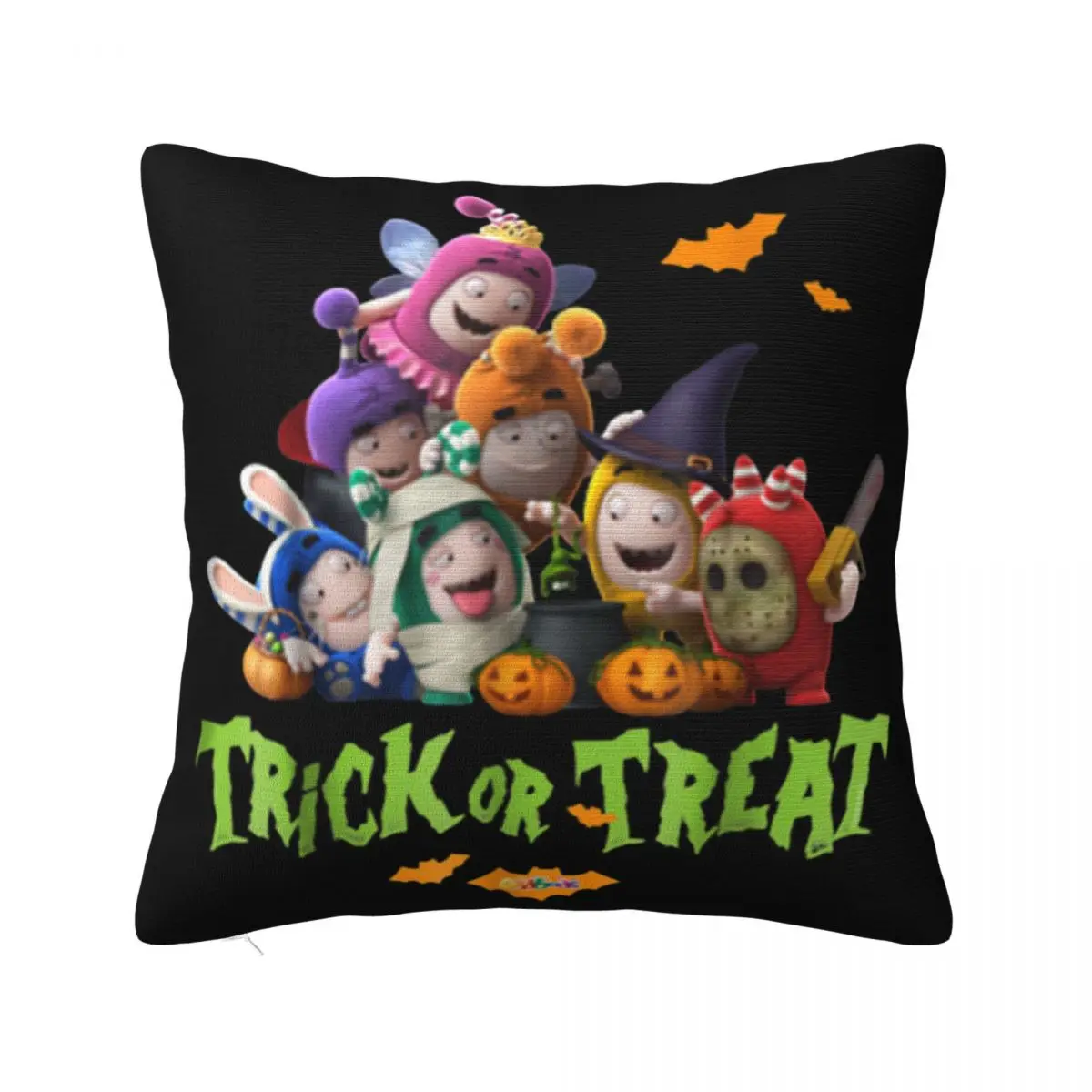 Oddbods Halloween Trick Or Treat Cool Graphic Tees T Music Homme More Colors Hot Sale Print Pillow Case