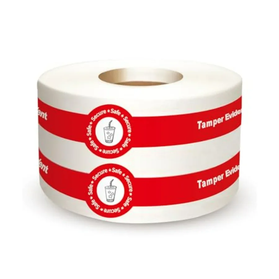 

Safe Secure Tamper Proof Stickers Tamper Evident Seals Stickers 1" x 9" - 600 Pcs Food Deliver for Drink Lids Stickers Sealed f