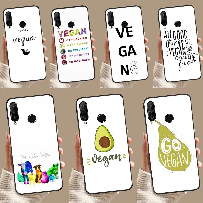 LOVE VEGGIE Vegetarian Quotes VEGAN Phone Case For Huawei Nova 11 Pro 9 10 SE 3i 7i 11i 5T Y60 Y61 Y70 Y90 Y91 P20 P40 P30 Lite