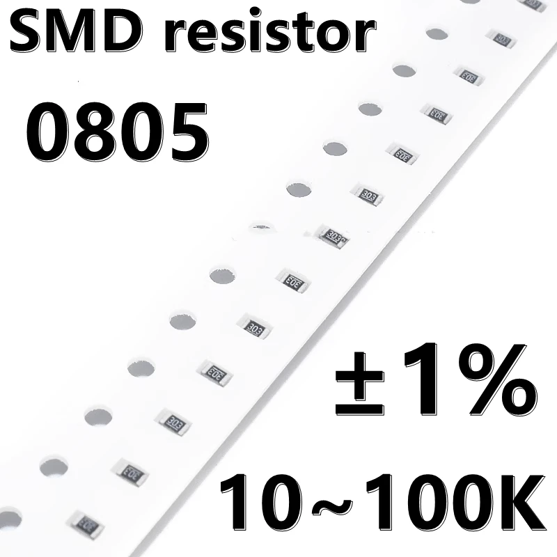 

(100pcs) 0805 1% SMD resistor 10 11K 12 13 16 15K 18 20 22 24 27K 30K 36K 39K 43K 47 K 51K 56K 62K 68K 75K 82K 91K 100K