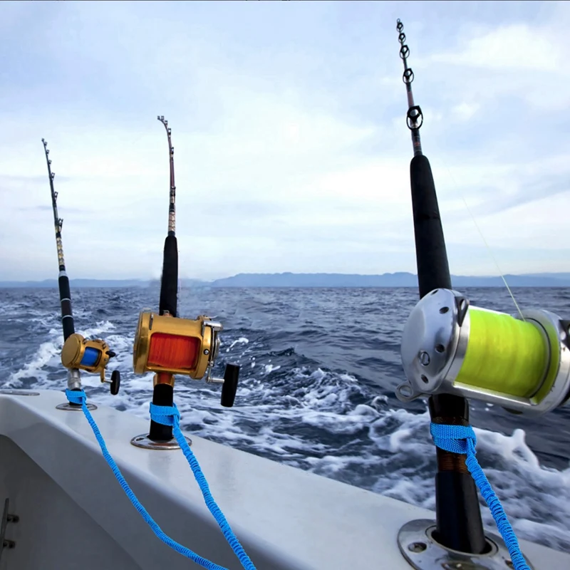 Trela de remo de caiaque, 2 pacotes, ferramenta de cordão de pesca com mosquetão, acessórios de caiaque