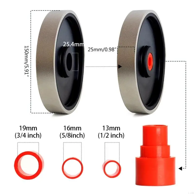 L4MB 150 mm Discos lijado diamantes 6 pulgadas Flap 60# 120# 240# 320# 600# Ruedas pulido para pintura metal
