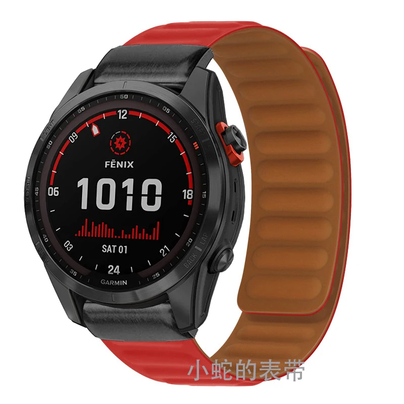22 26มม.ซิลิโคนสายนาฬิกาข้อมือแม่เหล็กสายรัดสำหรับ Garmin Fenix 7X 7 6X 6 Pro 5X 5 Epix Gen 2 smartwatch Loop Easyfit สายรัดข้อมือ