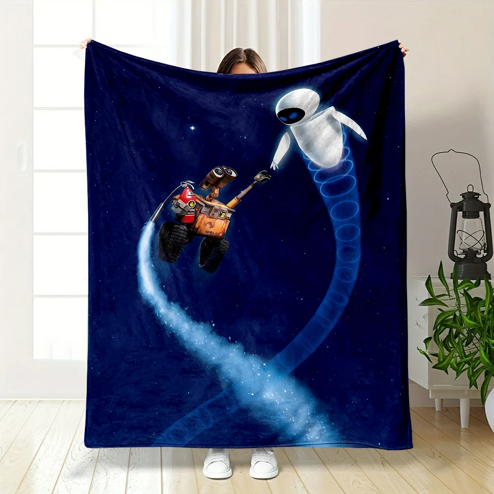 

6 Sizes Robot Disney Walle Eve Pattern Blanket Warm Soft Fluffy Kids Adult Sofa Bed Throw Blanket Suitable Travel Camping Gifts