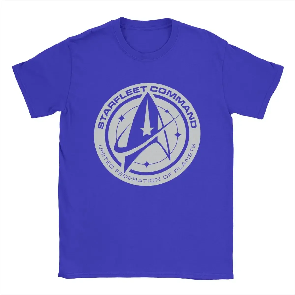 T-Shirts Round Collar Tee Shirt Short Sleeve Clothing Graphic Stars Treks Discovery United Federation T Shirt for Men Cotton