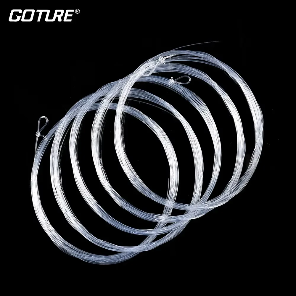 Goture Fly Fishing Tapered Leader Line 5pcs 9FT/2.74M 0X/1X/2X/3X/4X/5X/6X/7X With Loop Clear Nylon Line Carp Fishing Wire