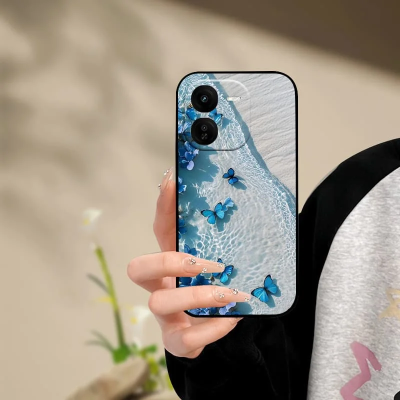 حافظة لهاتف Vivo IQOO Z9x من السيليكون الفاخر المصد الناعم لهاتف Vivo IQOO Z9 Turbo غطاء هاتف من البولي يوريثان Fundas لأزياء IQOOZ9 Turbo