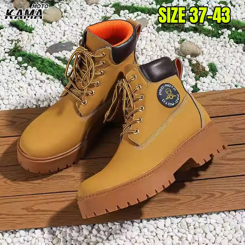 

Boots Men High Top Boots Leather Shoes Winter Fashion Plush Warm Shoes Outdoor Sneakers Lace Up Non-Slip Ankle Boots Male