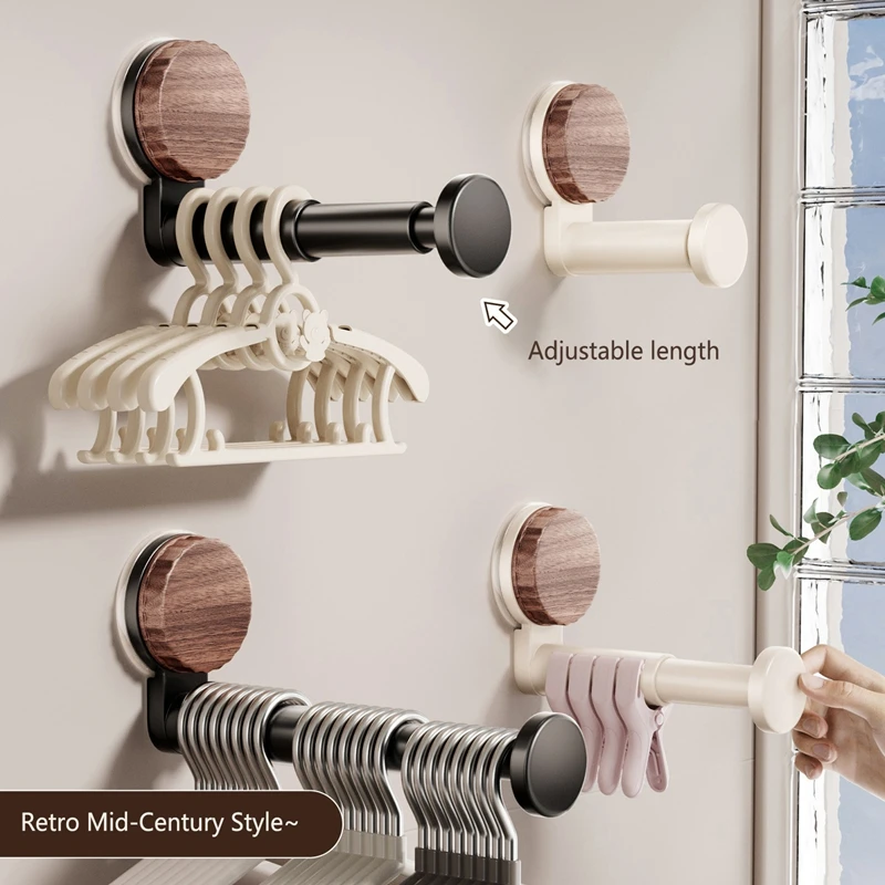 Suction Cup Hanger Collector Multi-functional Telescopic Non-punching Non-marking Clothes Rack Wall Hanging Home Storage New