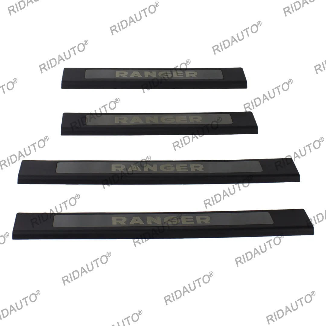 Door Sill Scuff Plate Protector Trim Pedal Sticker Accessories Car Pickup Threshold Strip For FORD RANGER 2012 2015 2018 2019