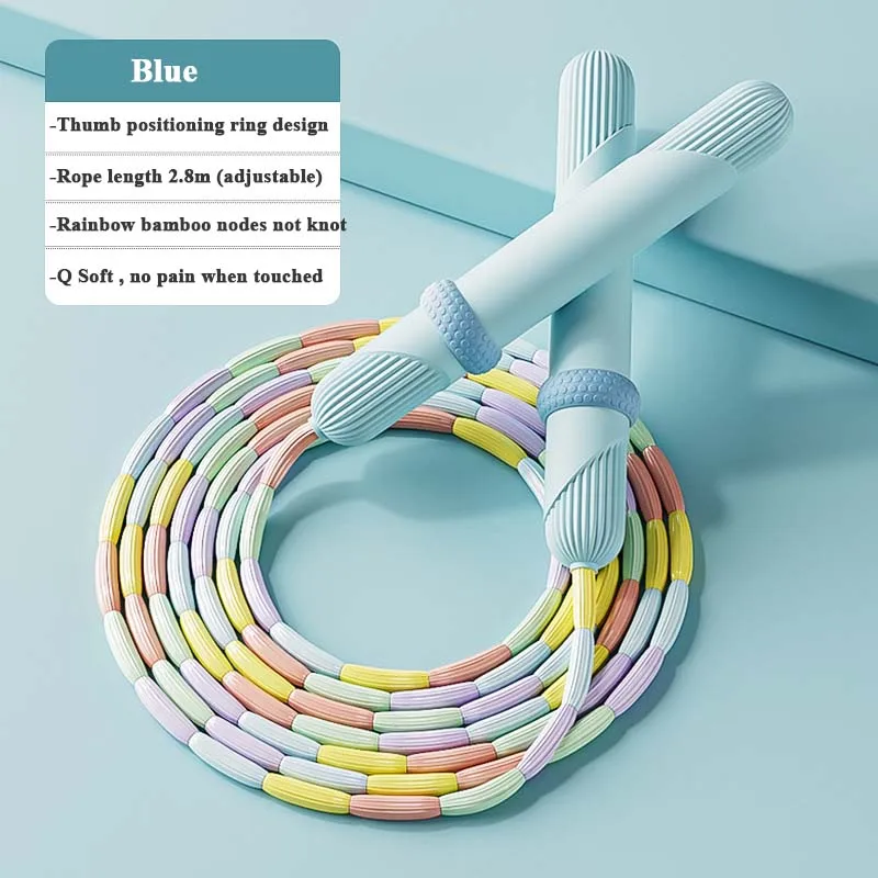 2.8M Bamboo Joint Skip Rope PVC Beginners Adult Children Soft Beaded No Tangle Segmented Fitness Jump Rope Exercise