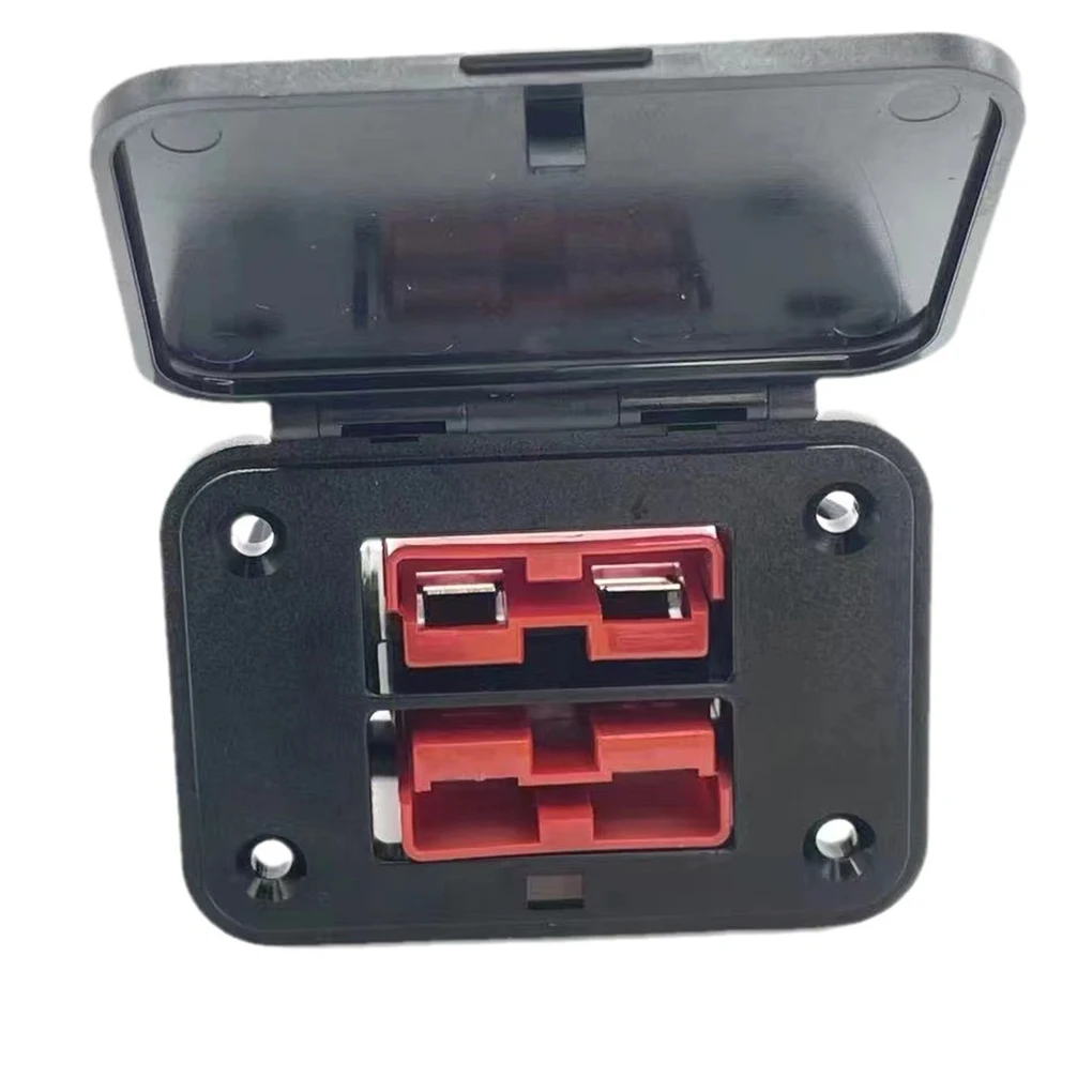 Flame Retardant Fixing Bracket For Double Panel Base Yachts 50A Double Flush Mount For Anderson Plug Waterproof Pad Grey