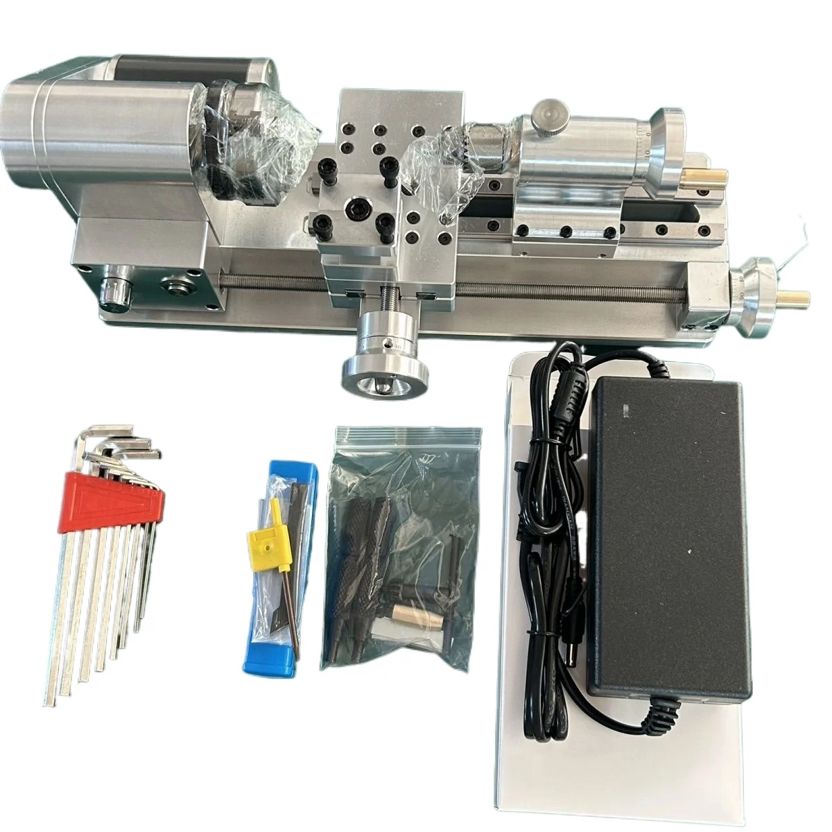 Complete Mini Metal Lathe Kit DIY Desktop Turning Machine With Power Supply Tools Set For Hobby Craft Making