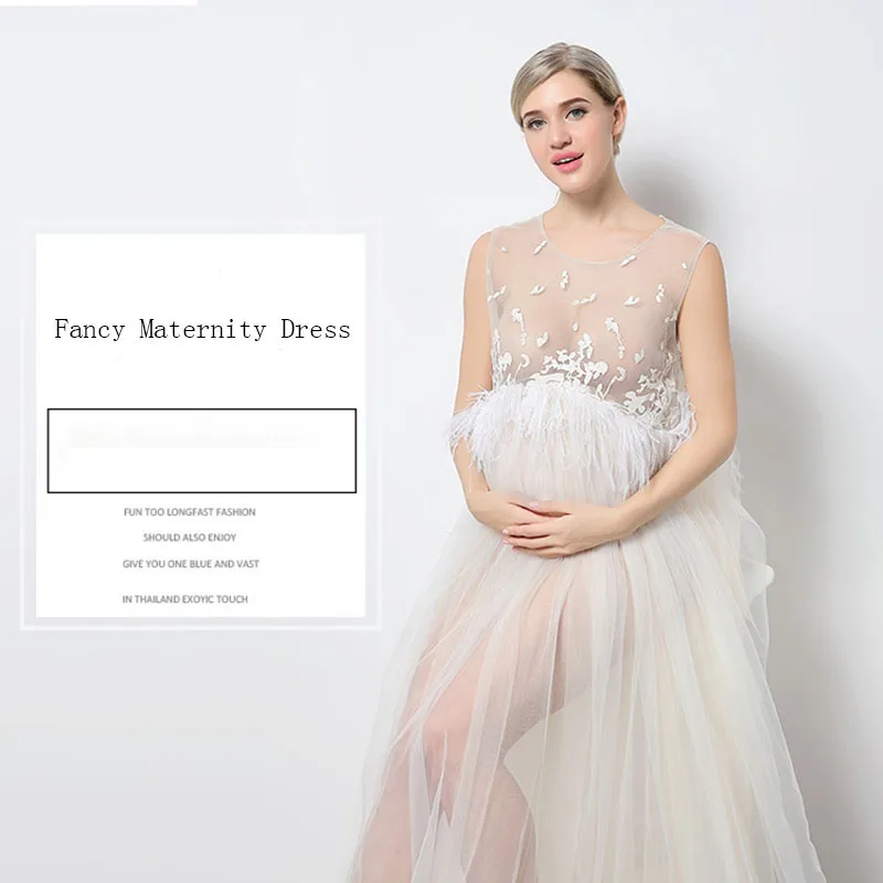 Maternity White Lace Dresses for Baby Showers Pregnancy Photography Props Clothes Pregnant Women Gown Photo Shoot Dress Costume