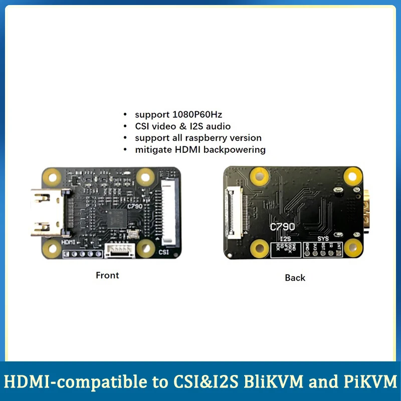 

Raspberry Pi HDMI-compatible to CSI-2&I2S C790 1080P 60Hz HDMI-compatible IN 1080p25fp for ZERO/3B/4B/CM3 Support Audio Video