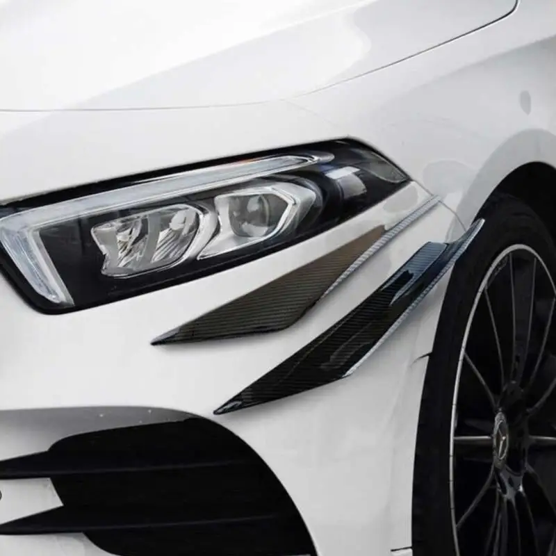 New 4pcs Front Bumper Side Splitter Fins Universal Black Front Bumper Spoilers Guard