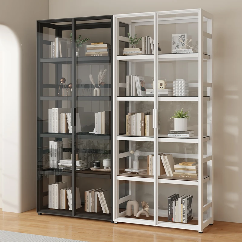 

Современная железная книжная полка, скандинавский стеклянный дверной книжный шкаф, стеллаж для хранения, полка для гостиной, мебель для дома, Estante Industrial FYBK