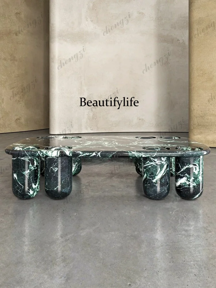French minimalism, new living room high-end sense, marble rectangular coffee table for home use
