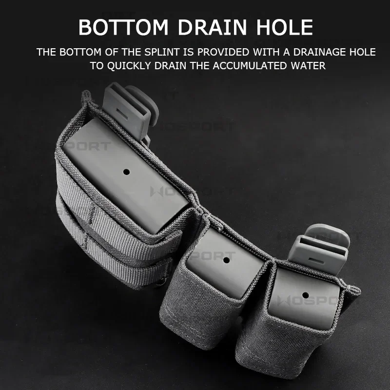 Tactical 9mm Magazine Pouch Hunting Molle Double Magazine Bag with Hard Clip Plate Clip 5.56 Mag Case view 4