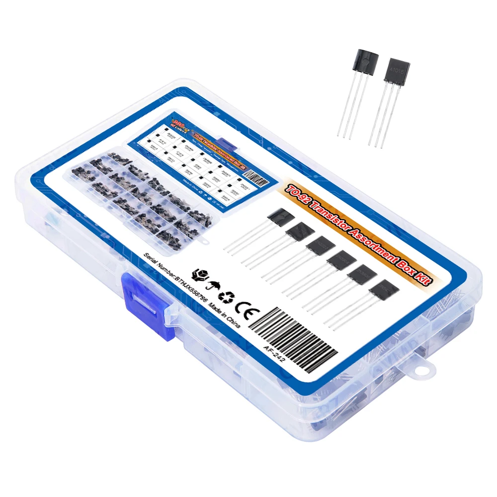 300PCS 15Values TO-92 Transistor Assorted Kit (2N2222/S8050/2N3904 etc.) for Arduino DIY Electronic Project S8050/2N3904