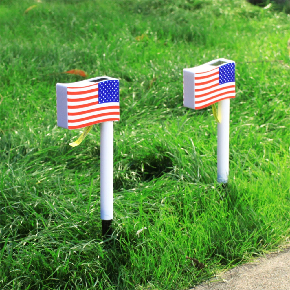 

Solar Flag ABS Durable Waterproof Independence Day Outdoor Lamp Garden Pathway Yard Outdoor LED Landscape Lighting