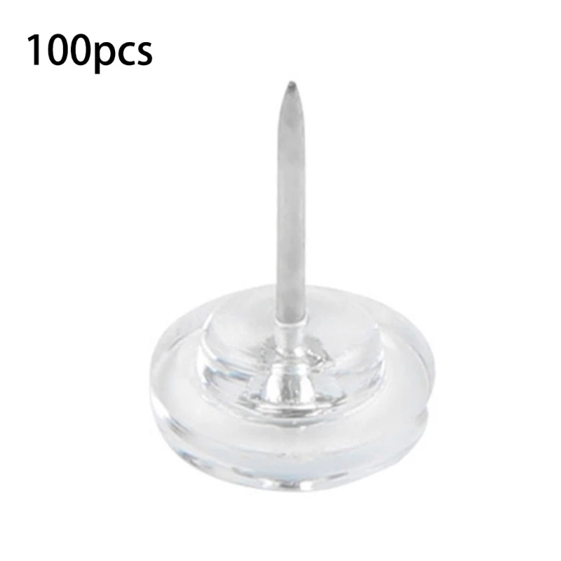 50/100PCS Gear-shape Pushpin Map Pin Push Pins for Cork Board, Clear Sewing Pin with Box for Fabric Sewing QXNF